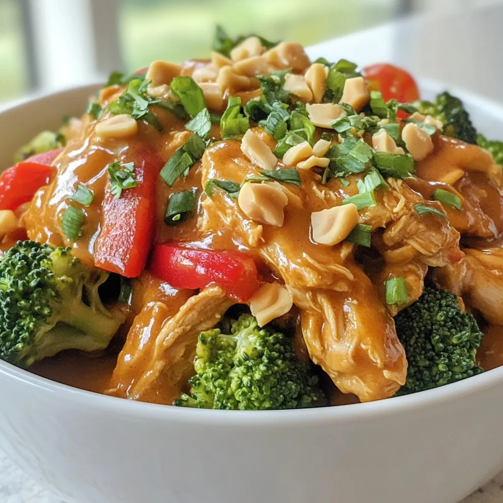 Savory Thai Peanut Chicken Crockpot Easy Weeknight Meal