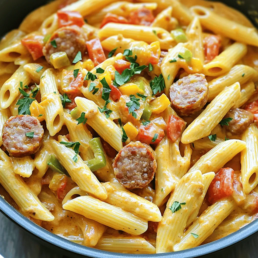 One Pot Creamy Cajun Sausage Pasta Simple Delight