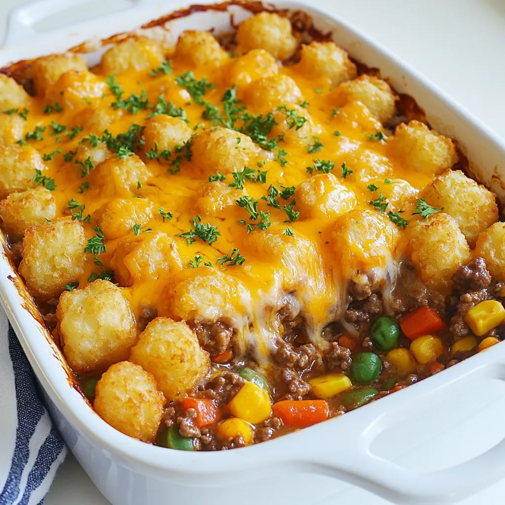 Tater Tot Beef Casserole Hearty and Simple Dish