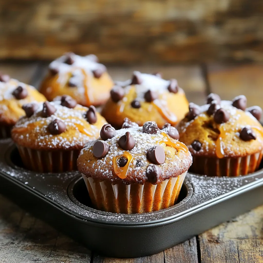 Pumpkin Chocolate Chip Bakery Muffins Delightful Treat