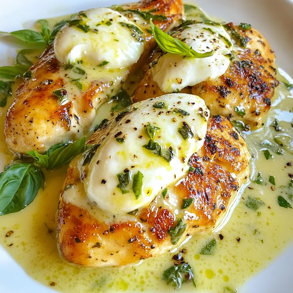 Mozzarella Chicken in Basil Cream Sauce Delight