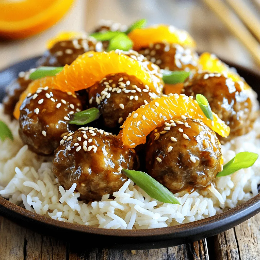 Sticky Orange Glazed Meatballs &#038; Rice Simple Recipe