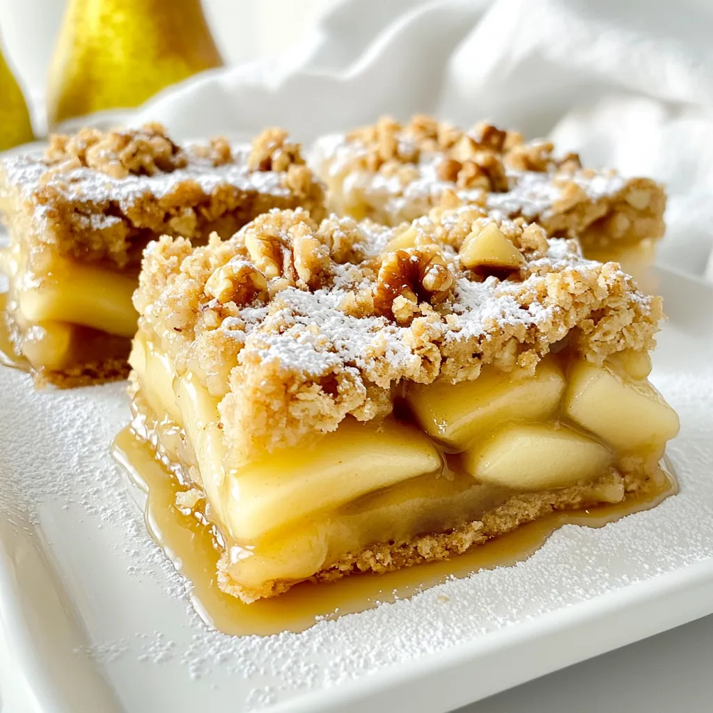 Maple Pear Crumble Bars Delicious Dessert Recipe