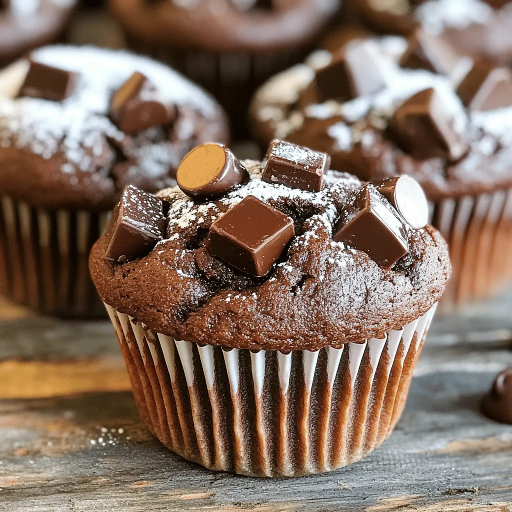 Bakery Style Double Chocolate Muffins Soft and Rich Treat
