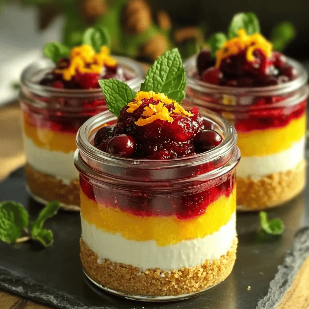 Cranberry Orange Cheesecake Jars Tasty Dessert Delight