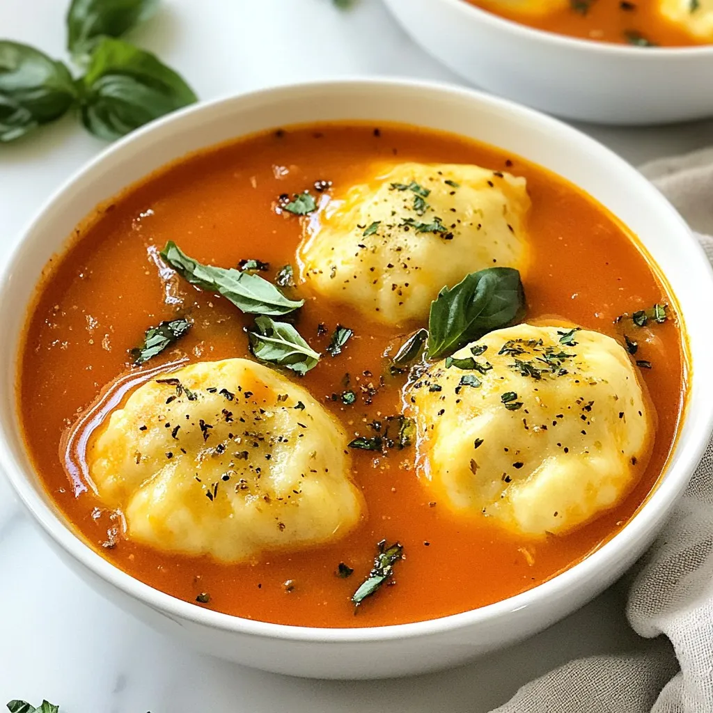 Savory Tomato Soup with Herbed Dumplings Recipe