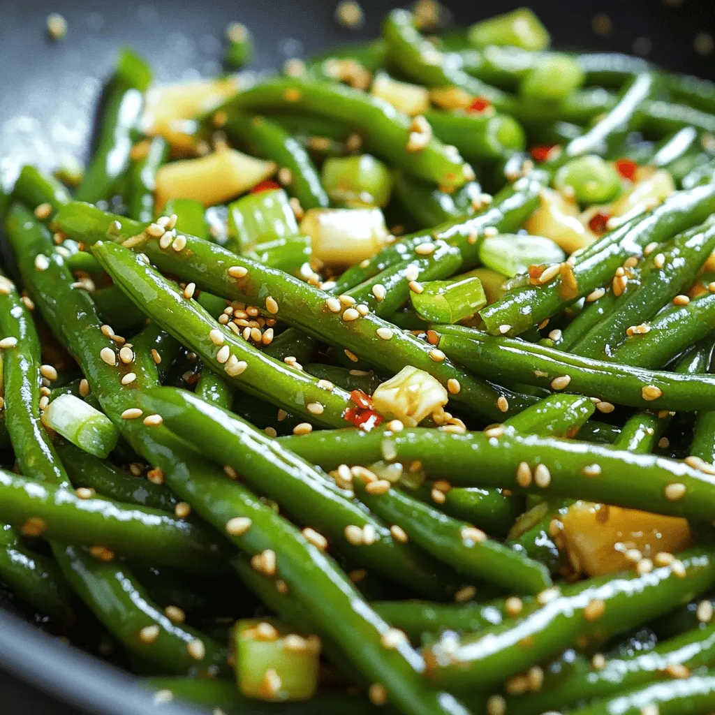 Savory Sesame Garlic Green Beans Stir Fry Recipe