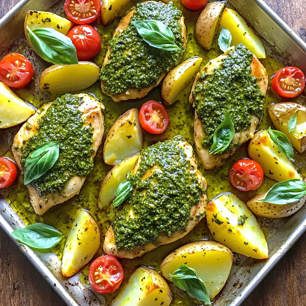 Sheet-Pan Pesto Chicken and Potatoes Delight