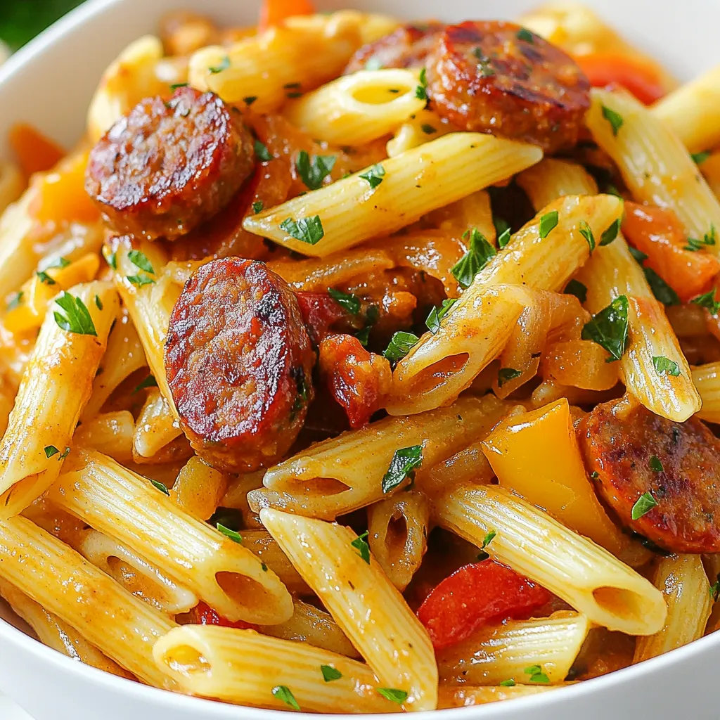 Creamy Cajun Sausage Pasta Savory Delight Recipe