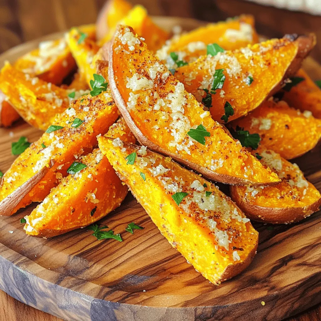Garlic Parmesan Sweet Potato Wedges Air Fryer Delight