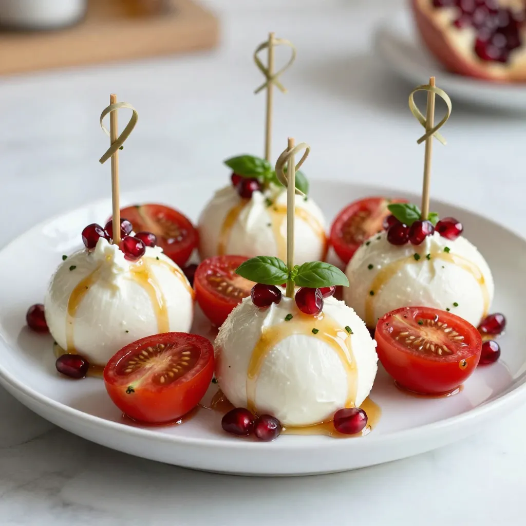 Pomegranate Burrata Ornament Bites Festive Delight