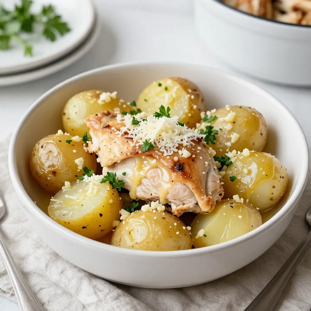 Crockpot Garlic Parmesan Chicken &#038; Potatoes Delight