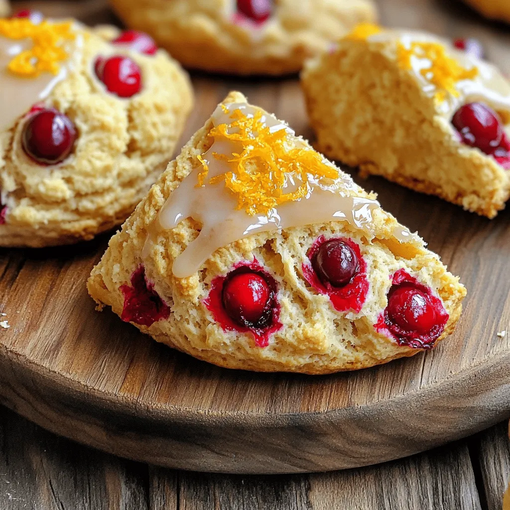 Cranberry Orange Breakfast Scones with Glaze Delight