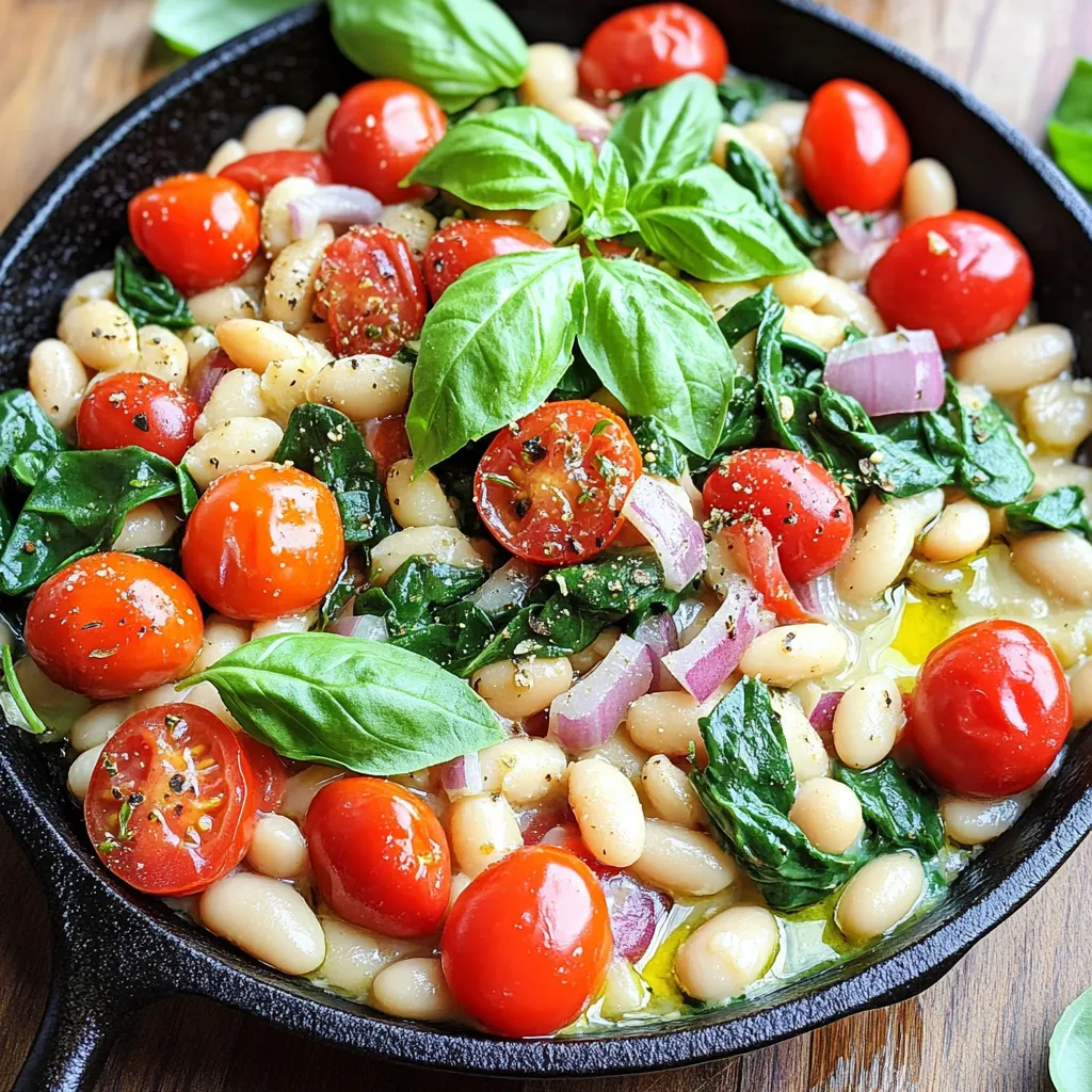 One Pan Tuscan White Bean Skillet Simple Delight