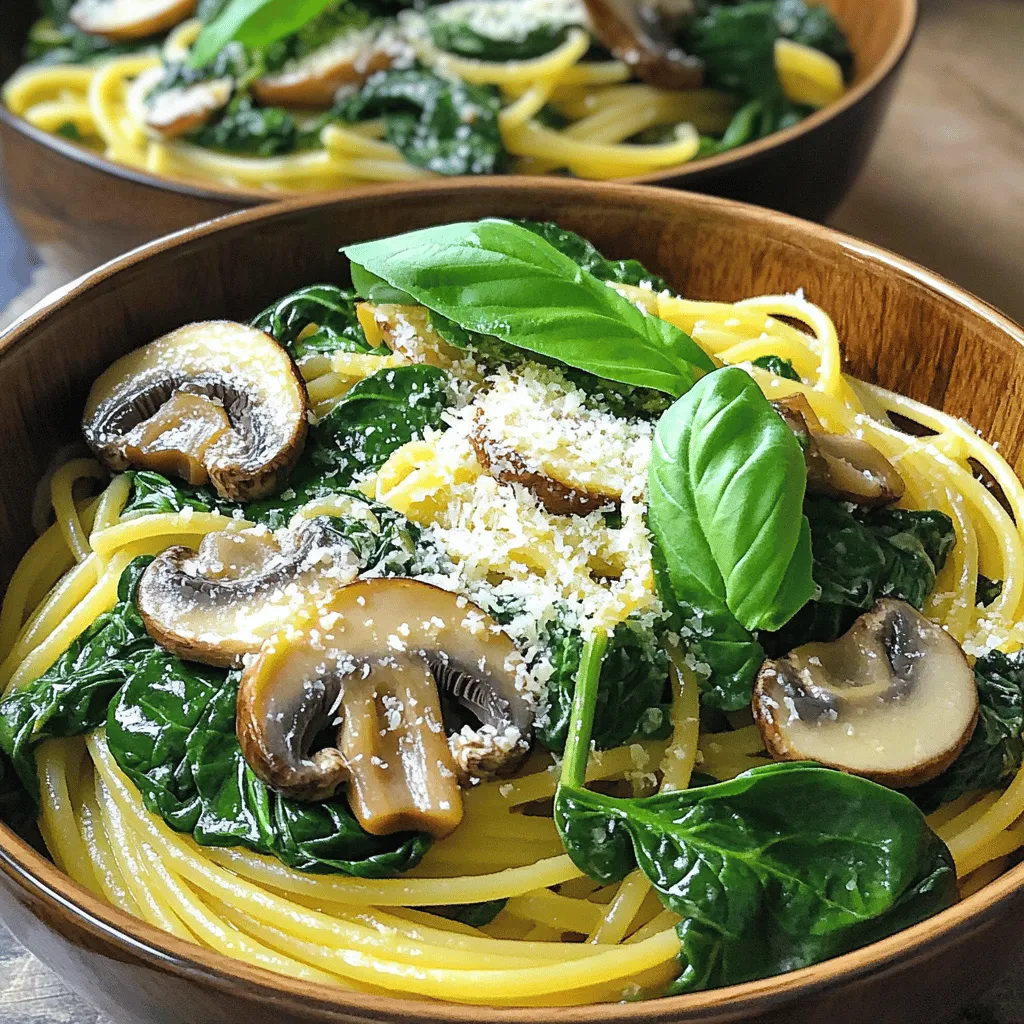 Spinach Mushroom One-Pot Pasta Simple and Quick Meal
