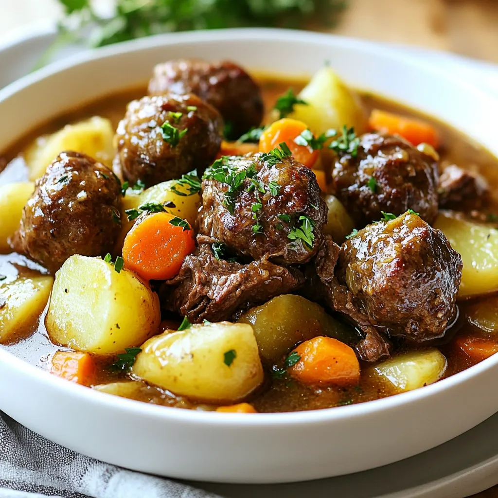 Slow Cooker Meatball Pot Roast Hearty and Simple Meal