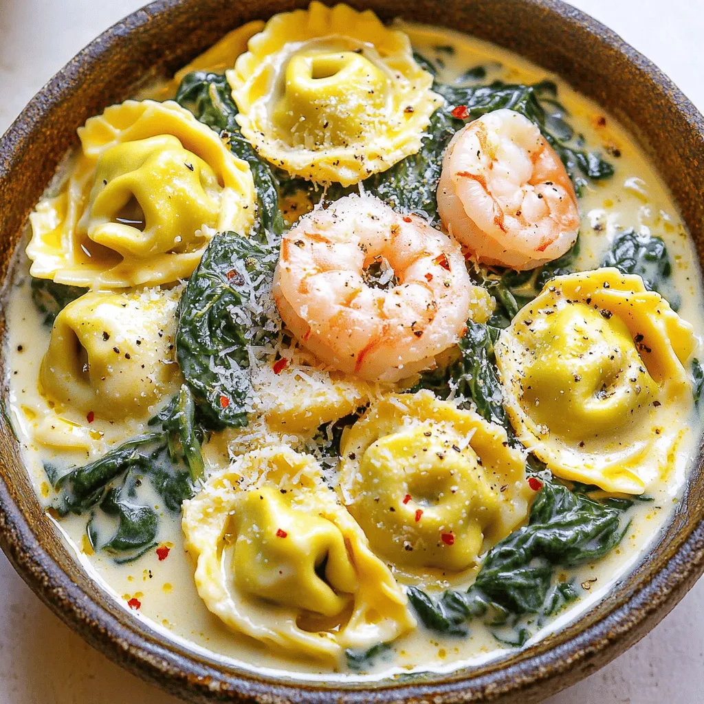 Creamy Shrimp and Spinach Tortellini Easy Dinner Recipe