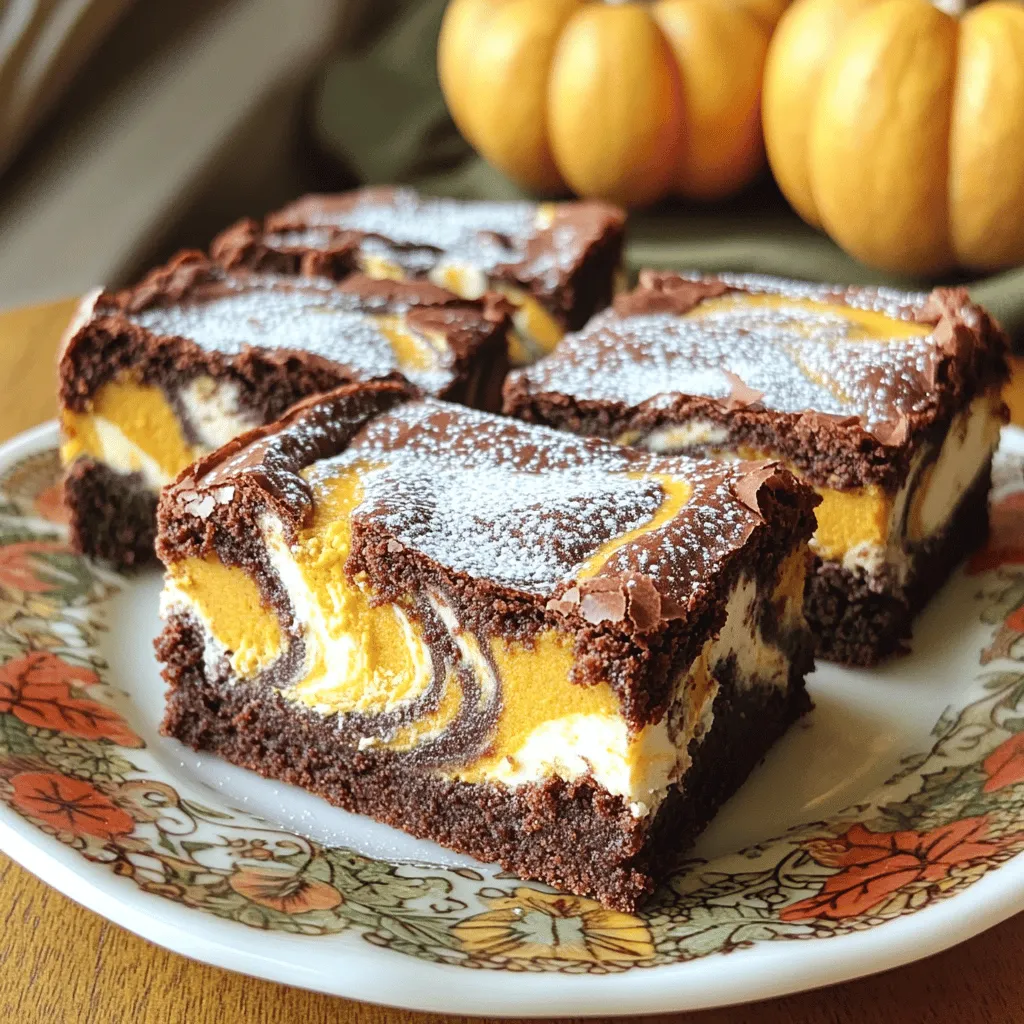 Pumpkin Cream Cheese Swirl Brownies Delightful Treat