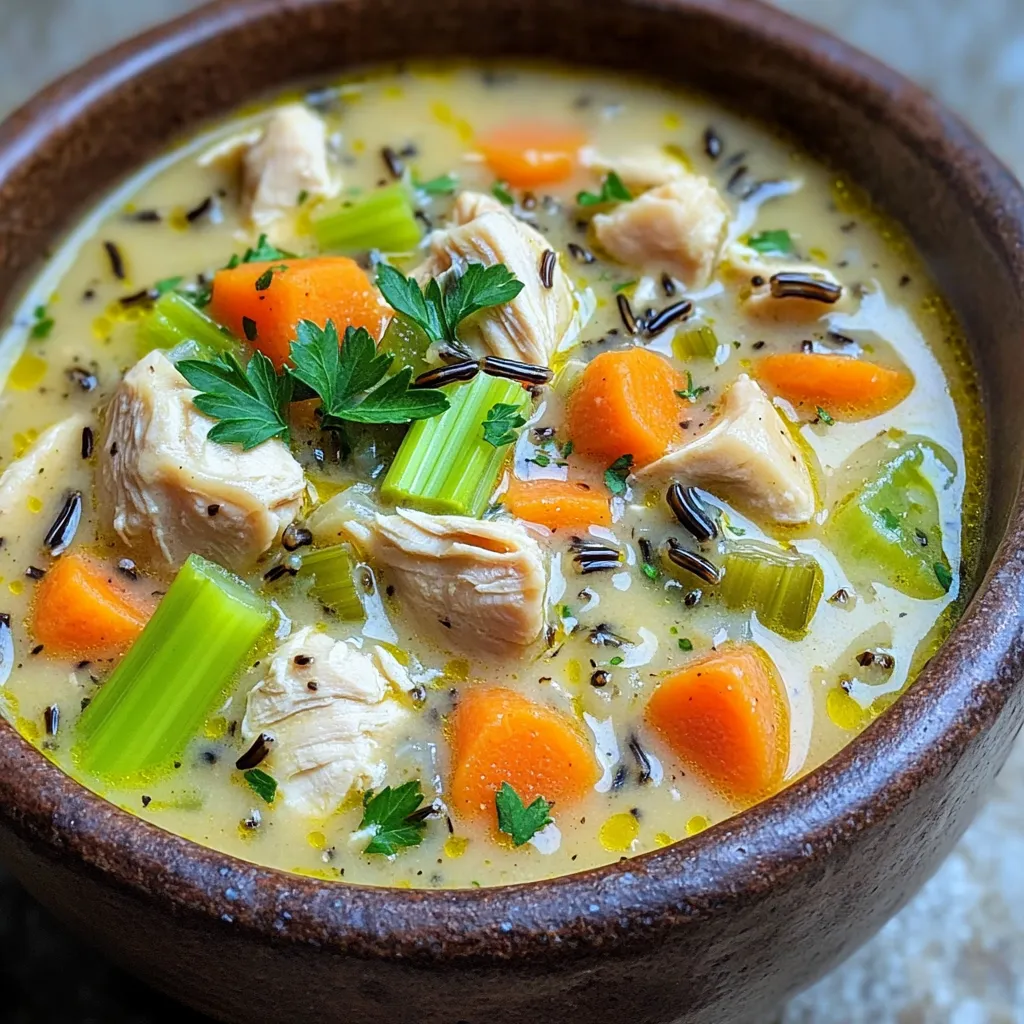 One-Pot Creamy Chicken and Wild Rice Soup Delight