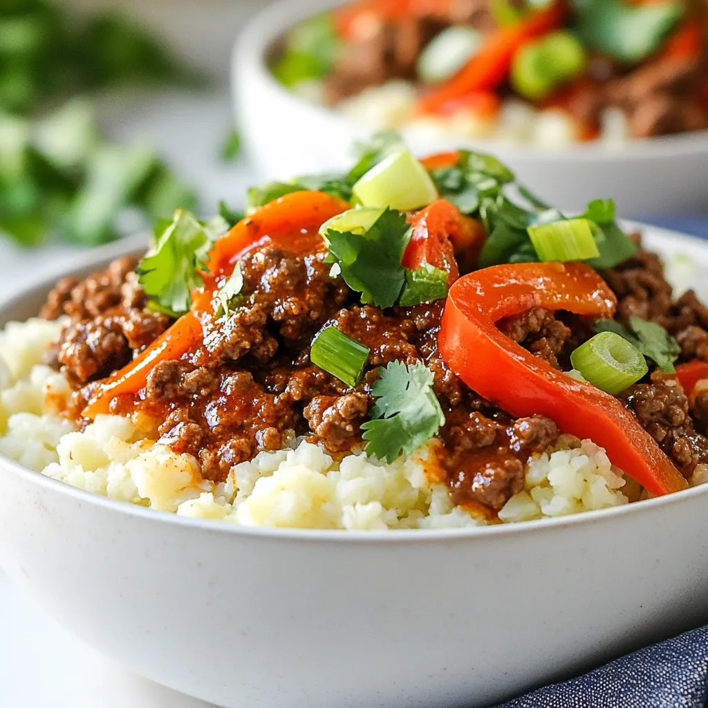Crispy Chili Ground Beef Cauliflower Bowls Delight
