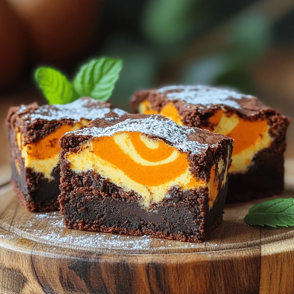 Pumpkin Cream Cheese Swirl Brownies Irresistible Delight