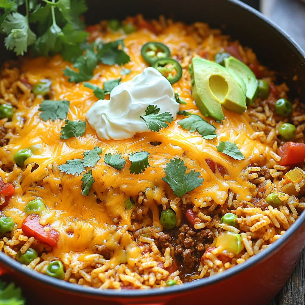 One-Pot Cheesy Taco Rice Quick and Easy Meal