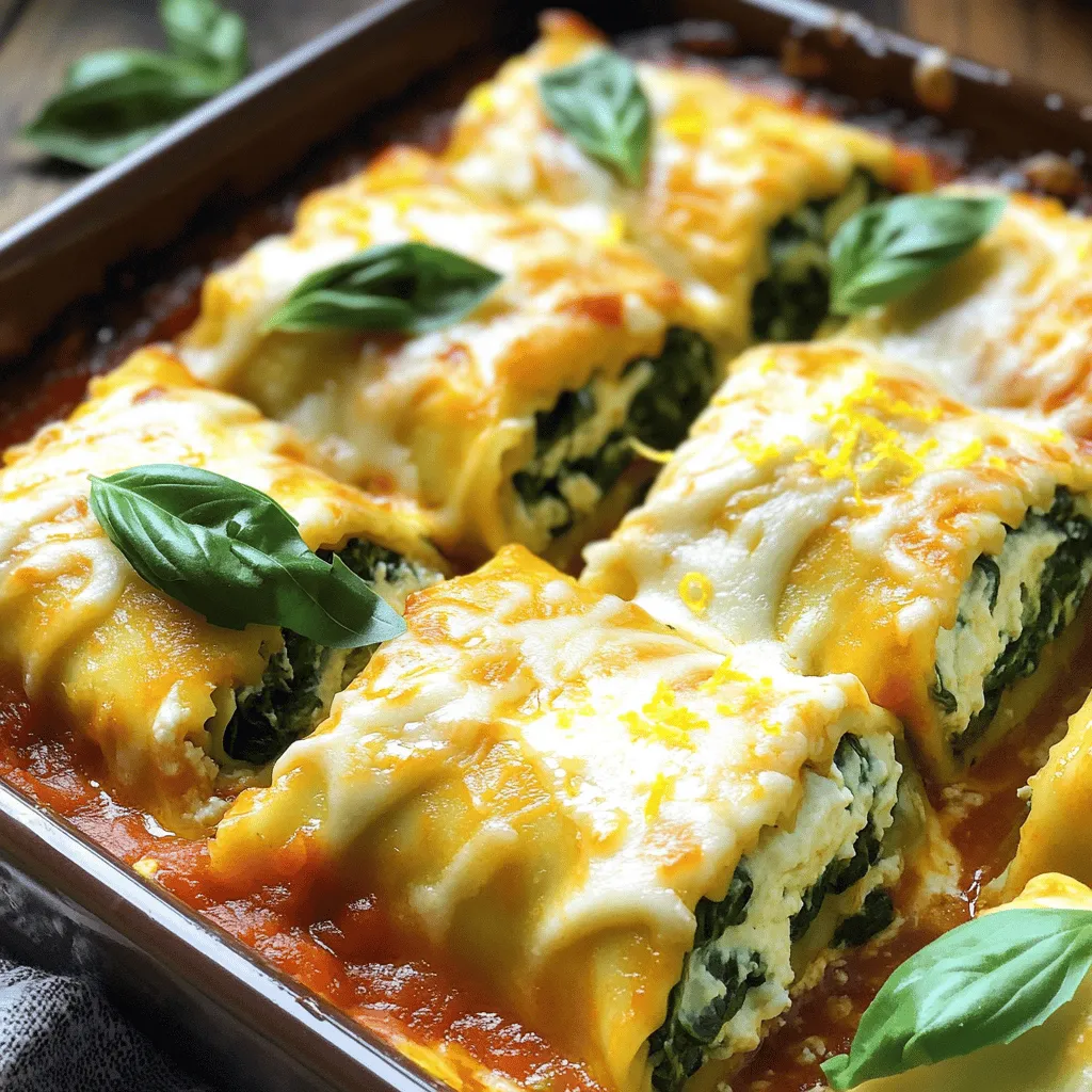 Lemon Ricotta Spinach Lasagna Rolls Easy and Delicious