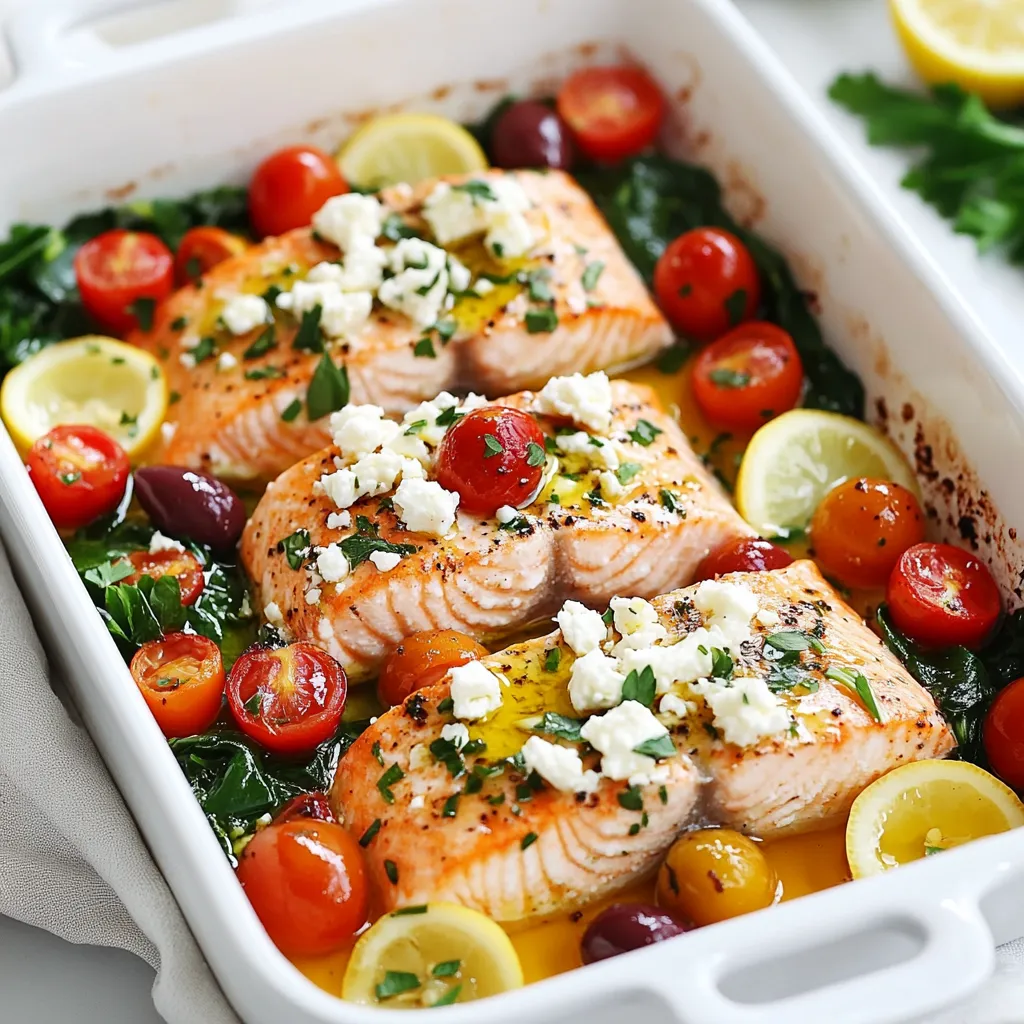 Mediterranean Baked Salmon with Feta Flavor Boost