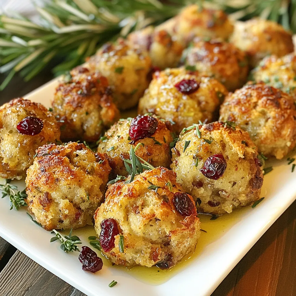 Cranberry Turkey Stuffing Balls Savory Holiday Treat