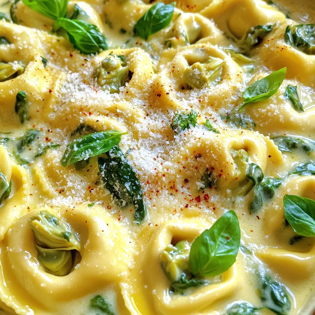 Creamy Spinach Artichoke Tortellini Easy Dinner Recipe