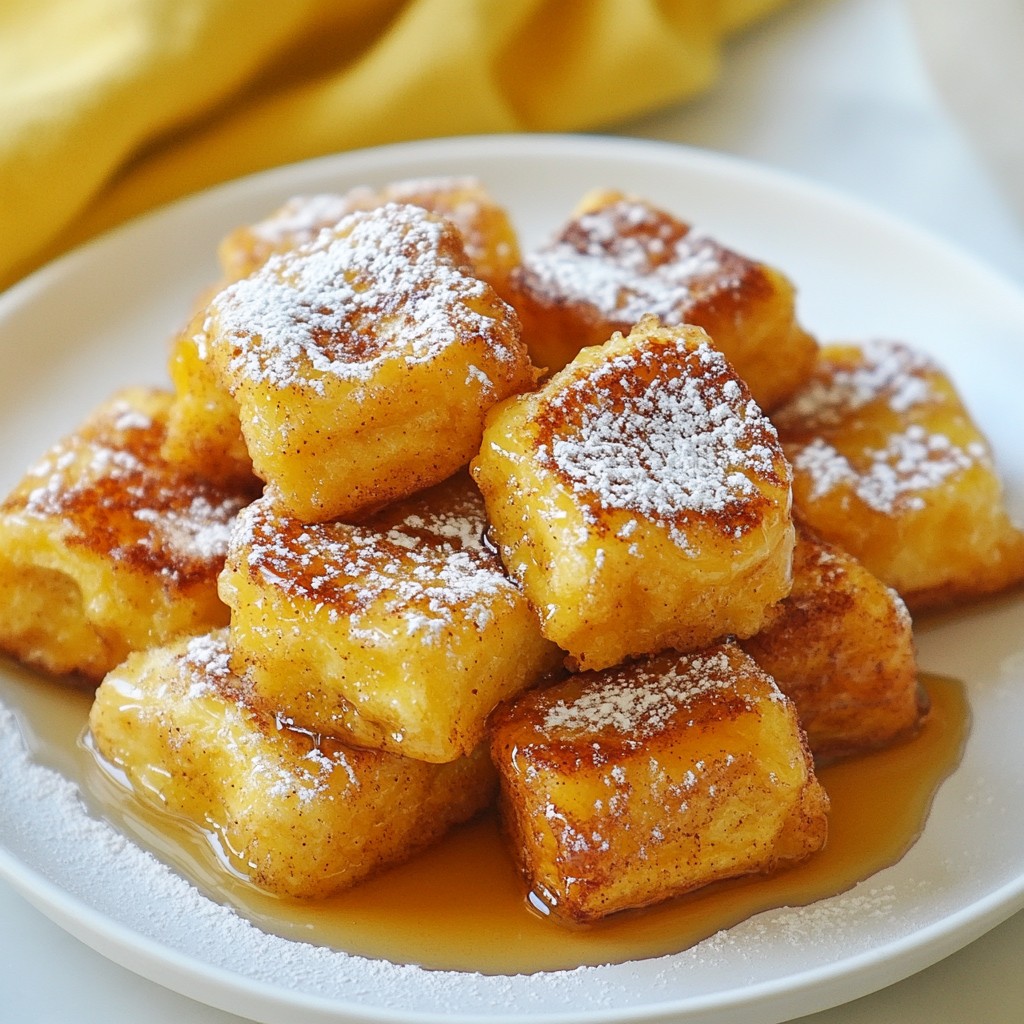 Cinnamon Roll French Toast Bites Delicious Breakfast Treat