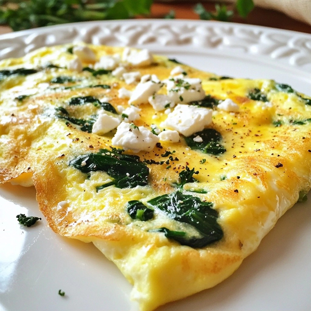 5-Ingredient Quick Spinach Feta Omelette Delight