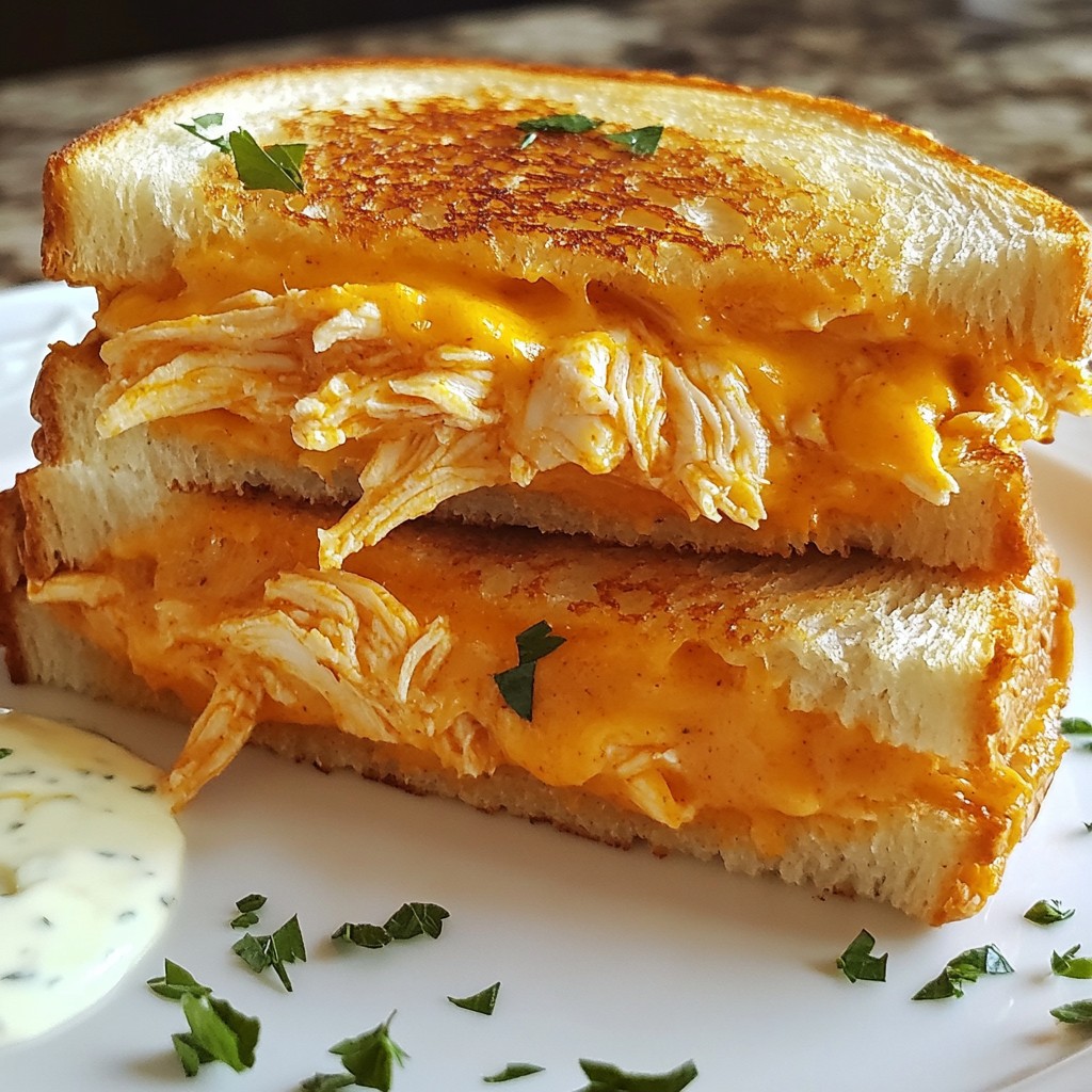 Buffalo Chicken Grilled Cheese Tasty and Quick Meal