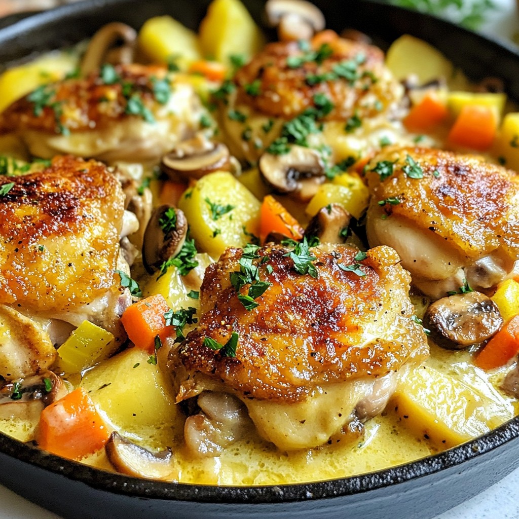 French Chicken Casserole à la Normande Delight Recipe