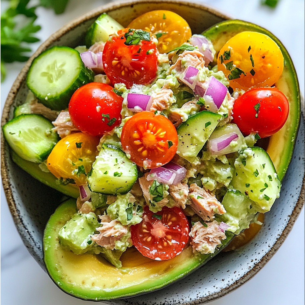 No-Cook Quick Avocado Tuna Salad Bowl Delight