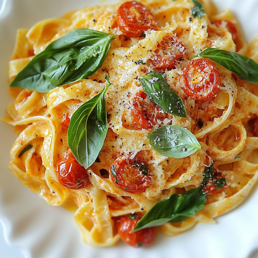5-Ingredient Creamy Tomato Basil Pasta Simple Recipe