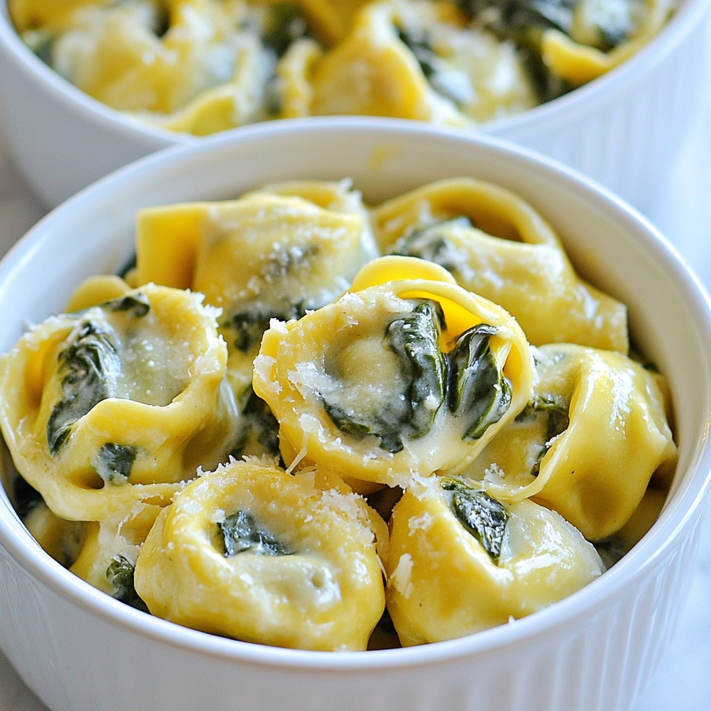 5-Ingredient Cheesy Spinach Tortellini Delight