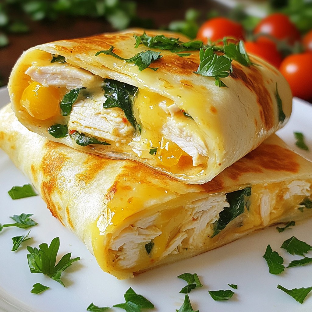 Cheesy Garlic Chicken Wraps Flavorful and Easy Meal