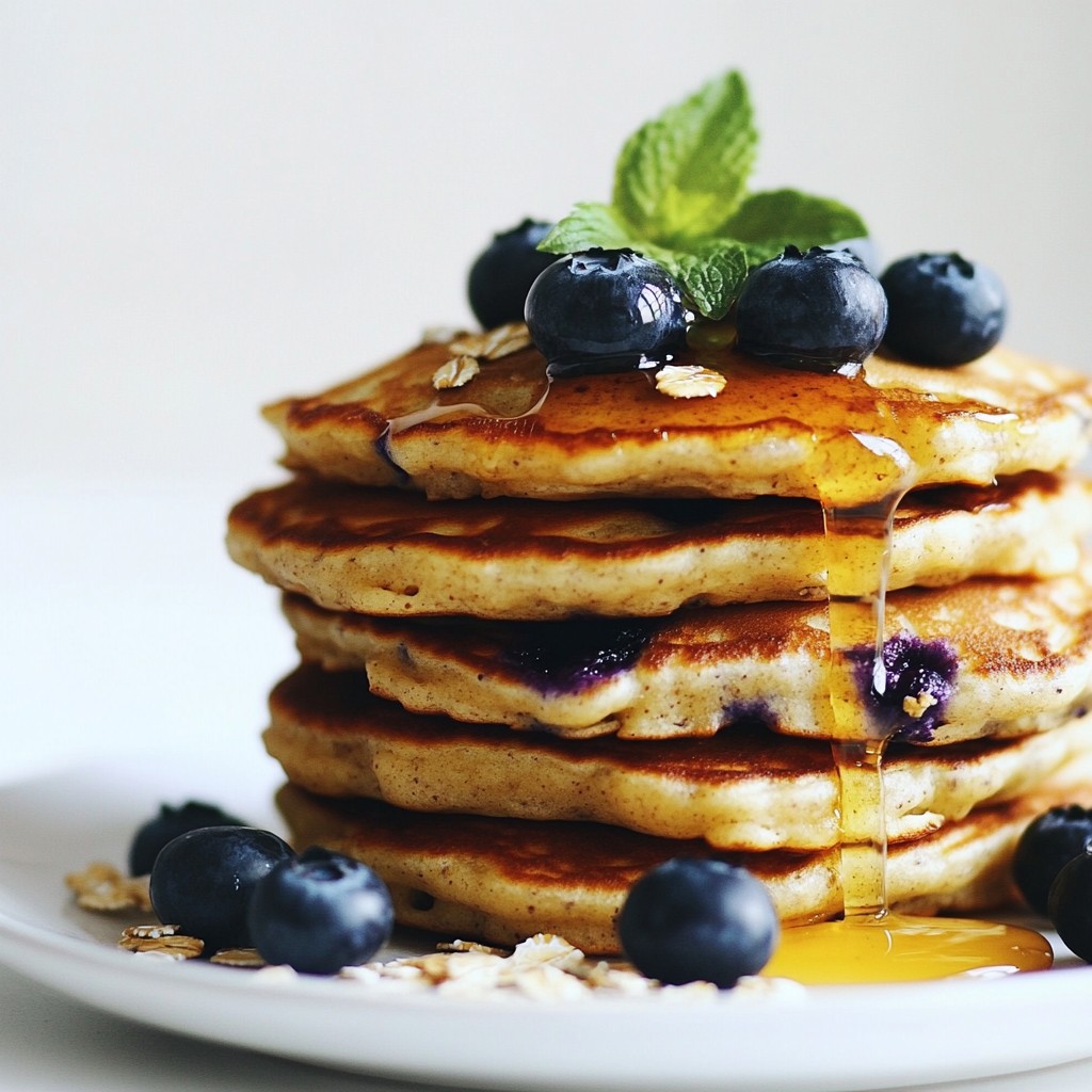 Quick Fluffy Blueberry Oatmeal Pancakes Delightful Recipe