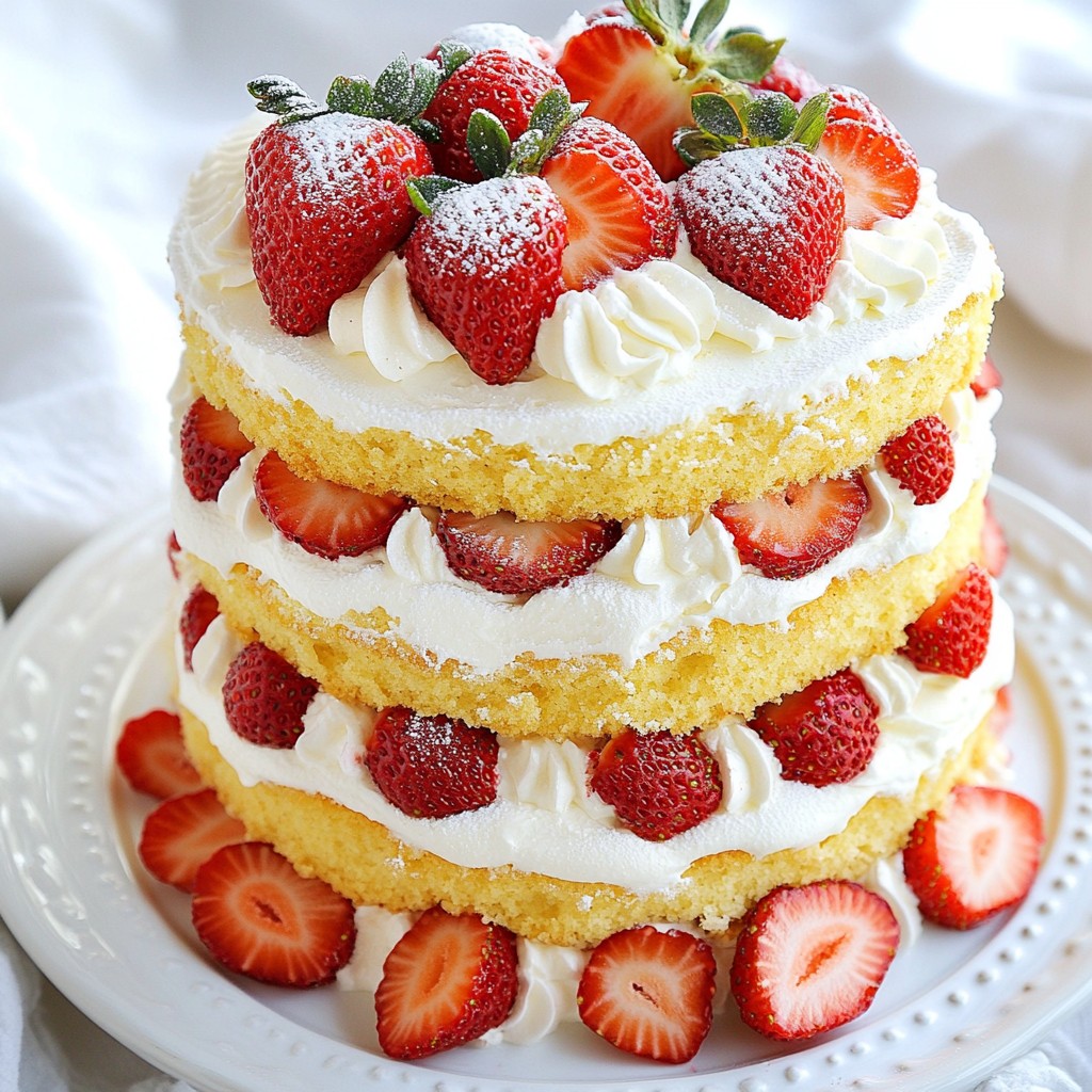 Strawberry Shortcake Layer Cake Delicious and Simple