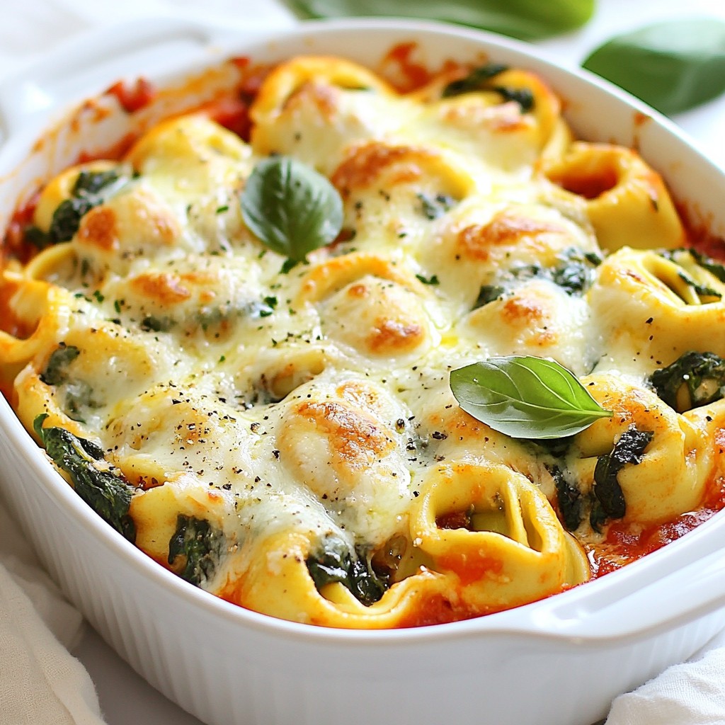 5-Ingredient Cheesy Spinach Tortellini Delight