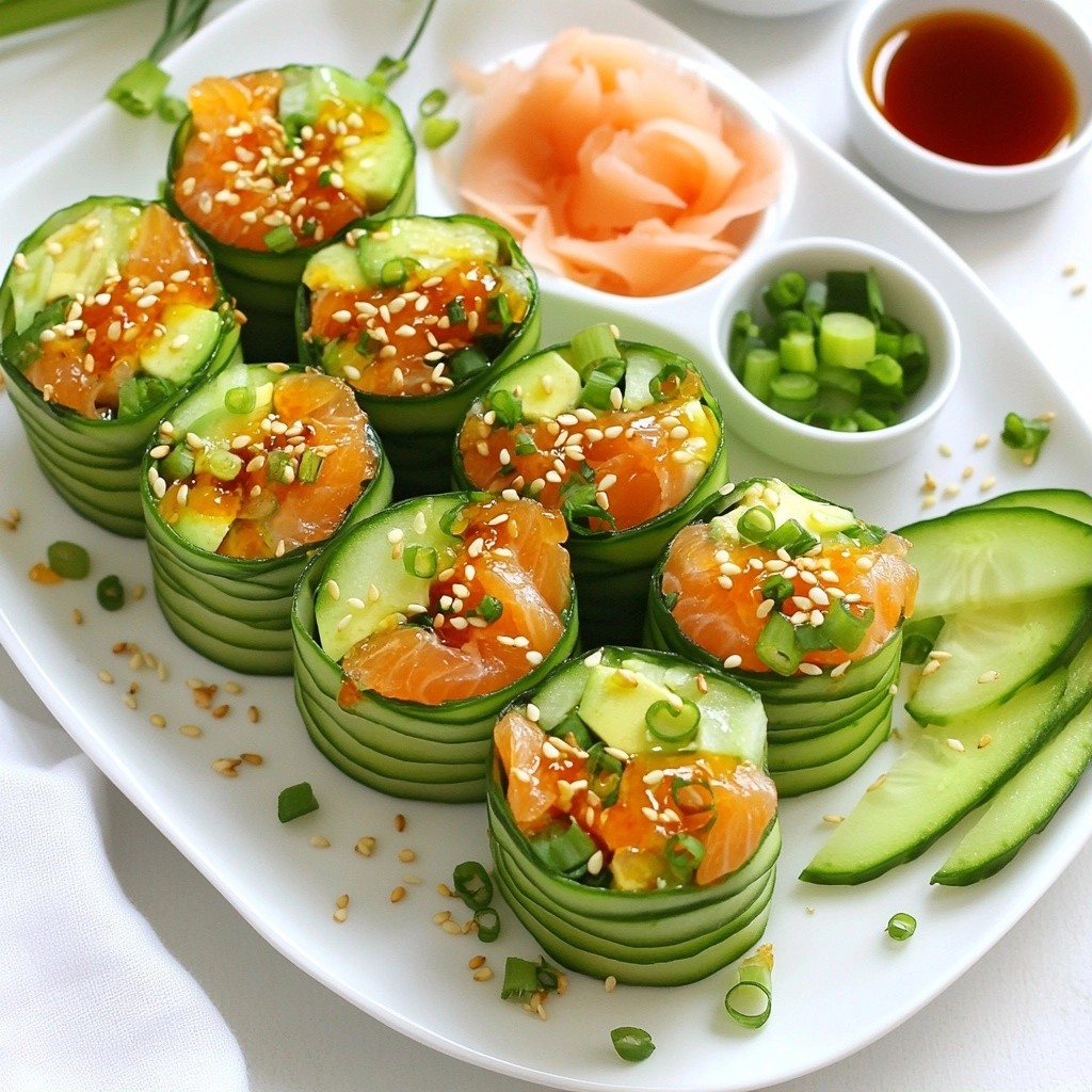 Quick Spicy Salmon Cucumber Rolls Delicious and Easy