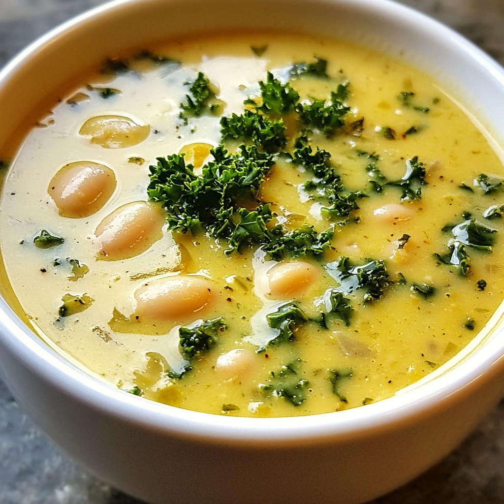 Creamy White Bean Kale Soup Flavorful and Healthy Dish