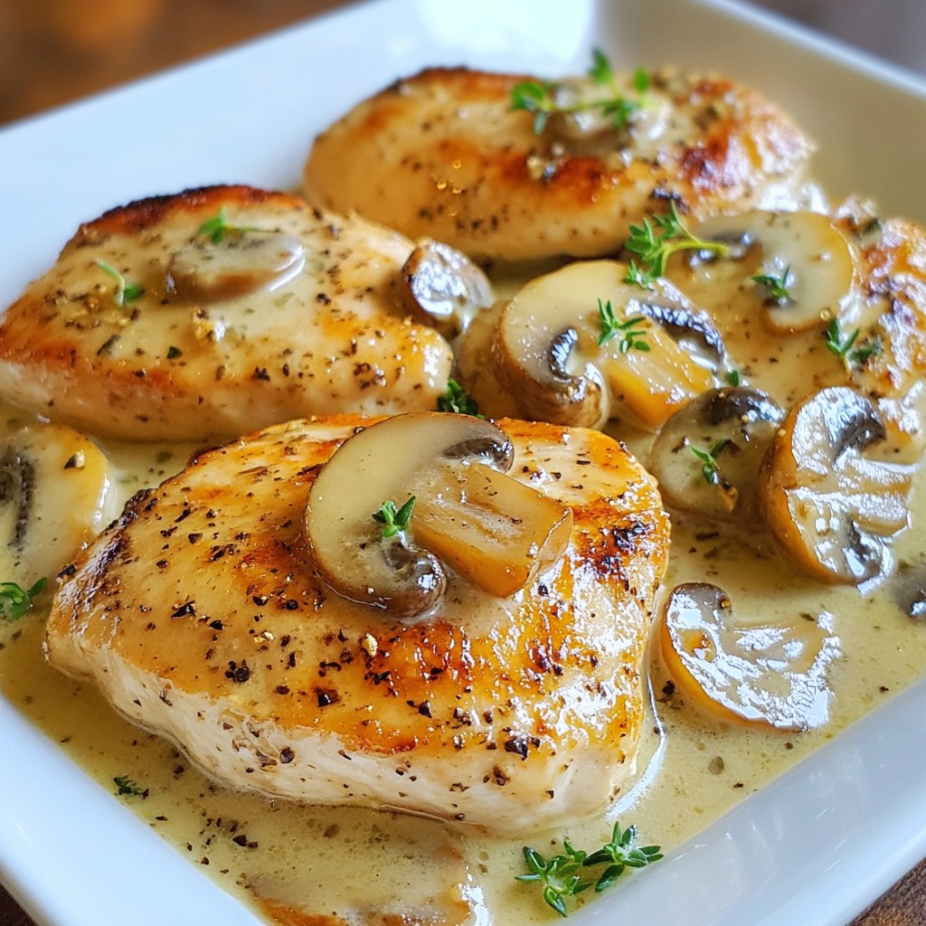 5-Ingredient Creamy Mushroom Chicken Skillet Delight