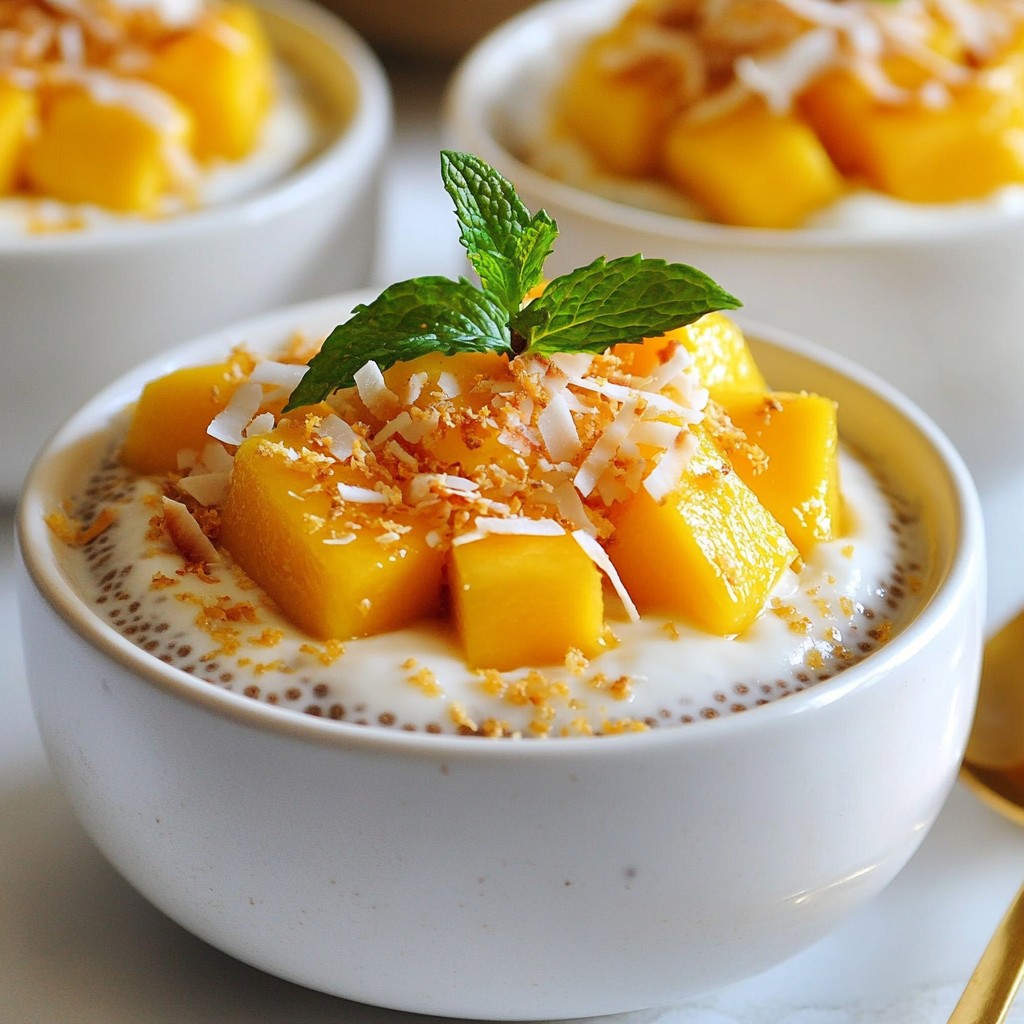 Tropical Mango Coconut Chia Pudding Refreshing Treat