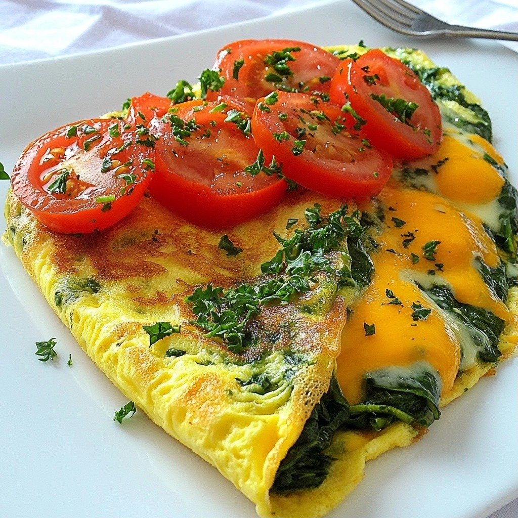 Speedy Spinach and Cheese Omelette Healthy Breakfast Dish