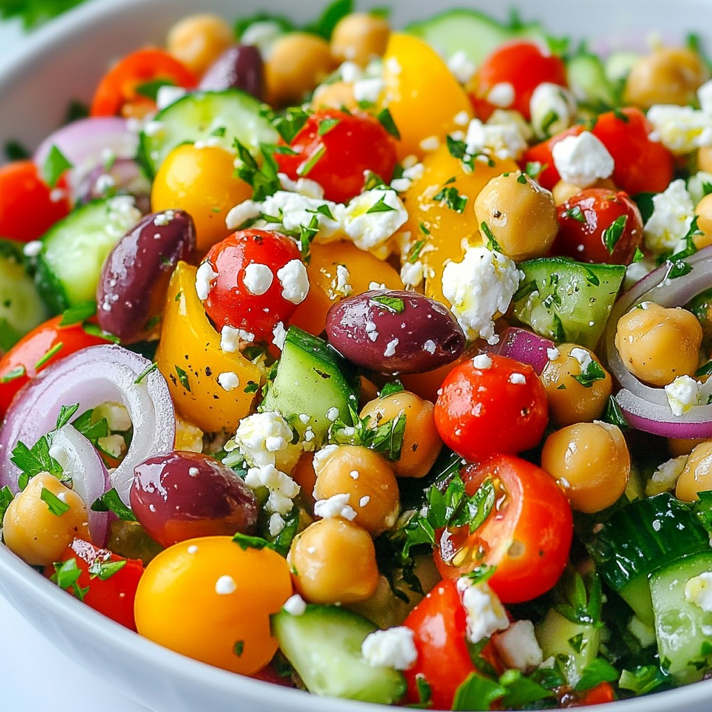 Refreshing Quick Greek Salad with Chickpeas Delight