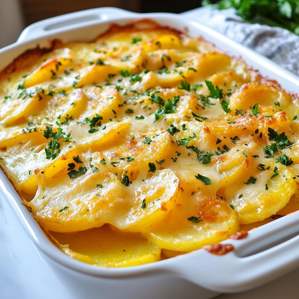 Cheesy Garlic Potatoes Gratin Rich and Creamy Delight
