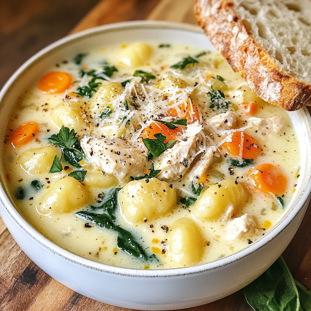 Slow Cooker Creamy Chicken Gnocchi Soup Delight