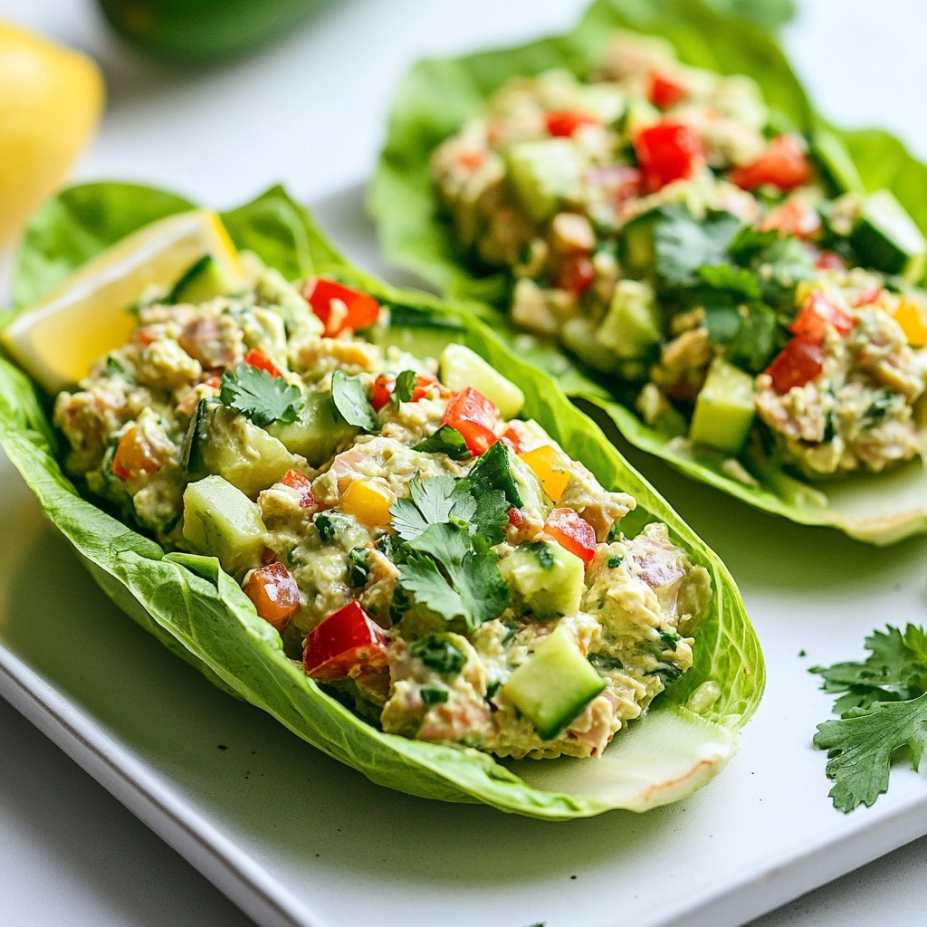 Fast Avocado Tuna Salad Lettuce Wraps Quick Recipe